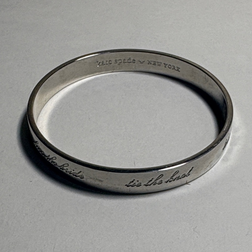 Kate Spade New York Silver Happily Ever After Engraved Bracelet